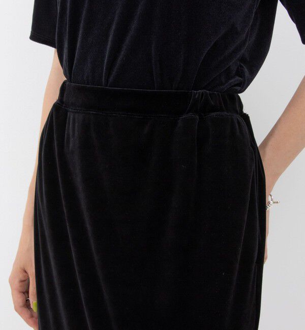 NOLLEY'S「ウォッシャブルベロアセミタイトスカート」|タイト|