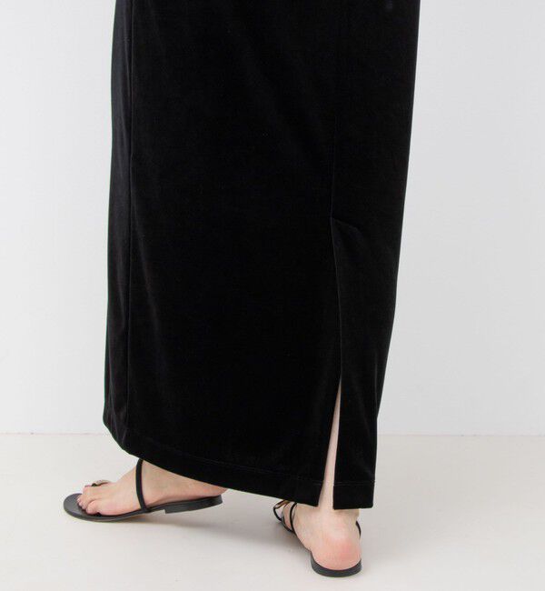 NOLLEY'S「ウォッシャブルベロアセミタイトスカート」|タイト|