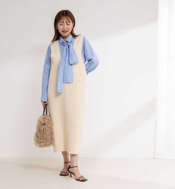 NOLLEY'S「《手洗い可能》Vネックミラノリブジャンパースカート」|ワンピース|