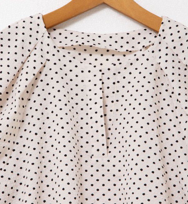 NOLLEY'S「サッカードット5分袖タックブラウス」|シャツ・ブラウス|