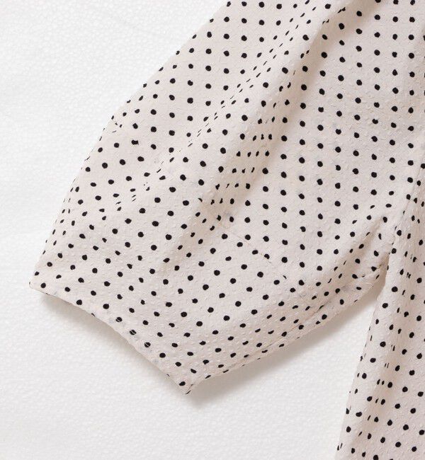 NOLLEY'S「サッカードット5分袖タックブラウス」|シャツ・ブラウス|