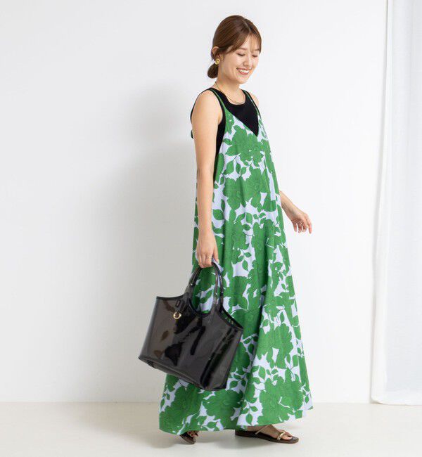 NOLLEY'S「フラワープリント＆ムジキャミワンピース」|ワンピース|