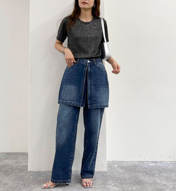 fredy emue「2WAYファスナー付きデニムミニスカート」|スカート|ブルー