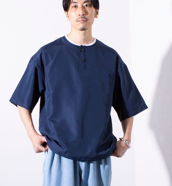 GLOSTER「【TAION/タイオン】別注 ミリタリー Ripstop ヘンリーネック 半袖Tシャツ ユニセックス」|Tシャツ・カットソー|