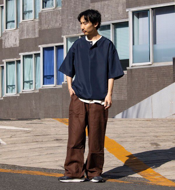 GLOSTER「【TAION/タイオン】別注 ミリタリー Ripstop ヘンリーネック 半袖Tシャツ ユニセックス」|Tシャツ・カットソー|