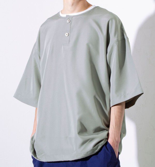 GLOSTER「【TAION/タイオン】別注 ミリタリー Ripstop ヘンリーネック 半袖Tシャツ ユニセックス」|Tシャツ・カットソー|