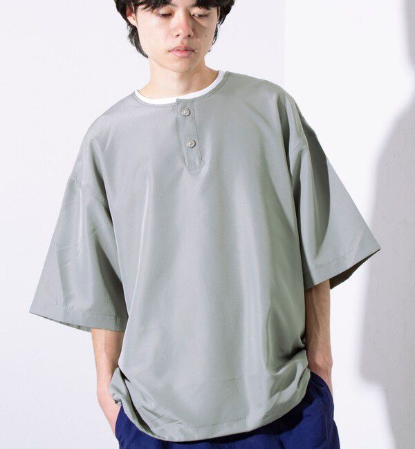 GLOSTER「【TAION/タイオン】別注 ミリタリー Ripstop ヘンリーネック 半袖Tシャツ ユニセックス」|Tシャツ・カットソー|