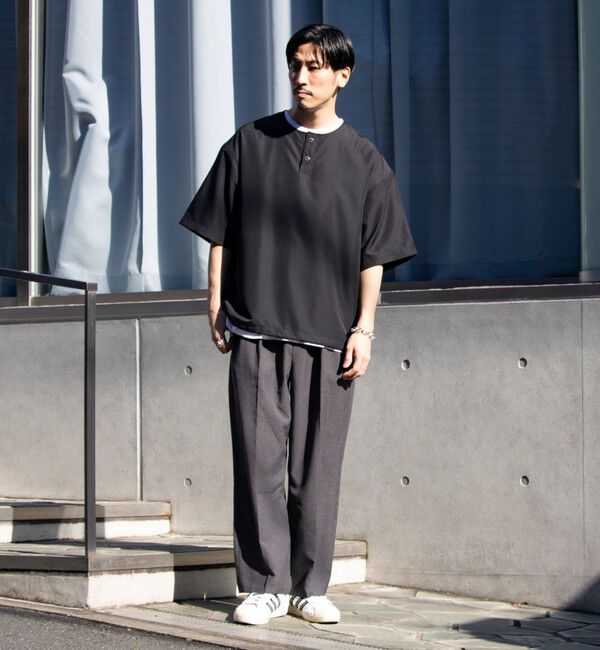 GLOSTER「【TAION/タイオン】別注 ミリタリー Ripstop ヘンリーネック 半袖Tシャツ ユニセックス」|Tシャツ・カットソー|