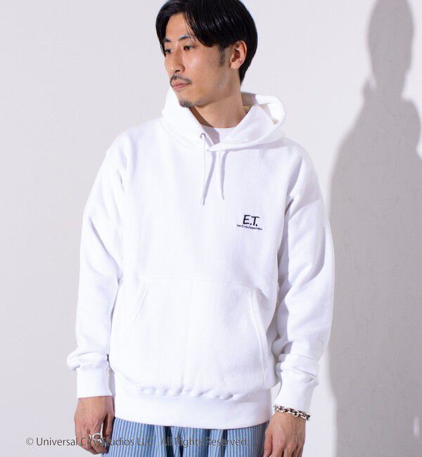 GLOSTER「【GLOSTER】&times;【E.T.】 胸刺繍 バックフォトプリント スウェット フーディ パーカー」|パーカー|