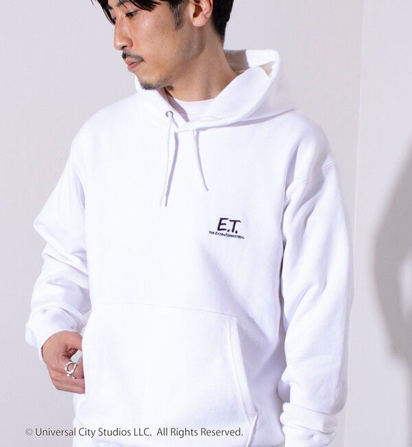 GLOSTER「【GLOSTER】&times;【E.T.】 胸刺繍 バックフォトプリント スウェット フーディ パーカー」|パーカー|