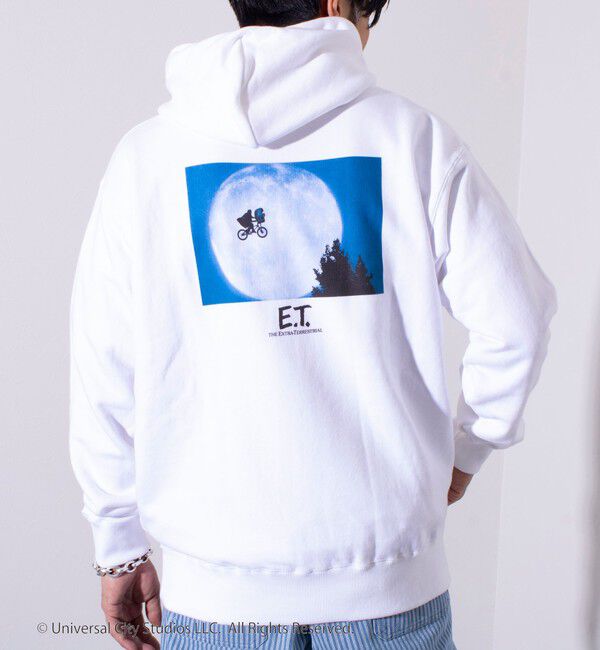 GLOSTER「【GLOSTER】&times;【E.T.】 胸刺繍 バックフォトプリント スウェット フーディ パーカー」|パーカー|