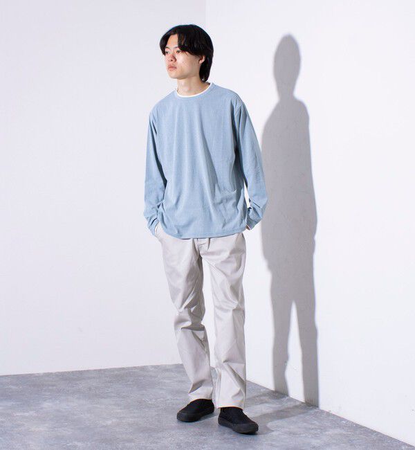 GLOSTER「【GLOSTER/グロスター】フェード加工 天竺 フェイクレイヤード ロングスリーブTシャツ ロンT」|Tシャツ・カットソー|