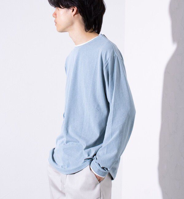GLOSTER「【GLOSTER/グロスター】フェード加工 天竺 フェイクレイヤード ロングスリーブTシャツ ロンT」|Tシャツ・カットソー|