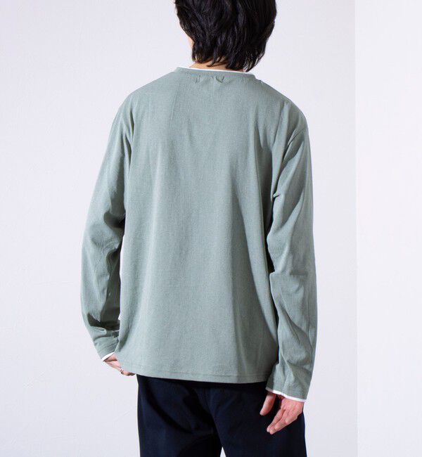 GLOSTER「【GLOSTER/グロスター】フェード加工 天竺 フェイクレイヤード ロングスリーブTシャツ ロンT」|Tシャツ・カットソー|