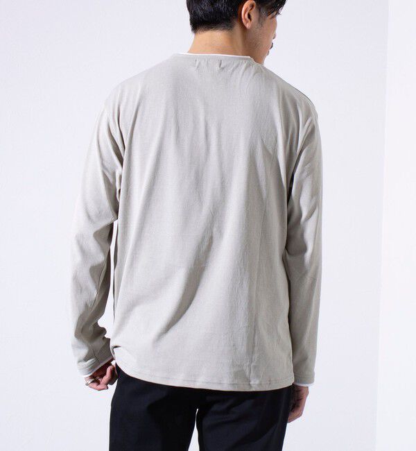 GLOSTER「【GLOSTER/グロスター】フェード加工 天竺 フェイクレイヤード ロングスリーブTシャツ ロンT」|Tシャツ・カットソー|