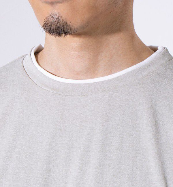 GLOSTER「【GLOSTER/グロスター】フェード加工 天竺 フェイクレイヤード ロングスリーブTシャツ ロンT」|Tシャツ・カットソー|