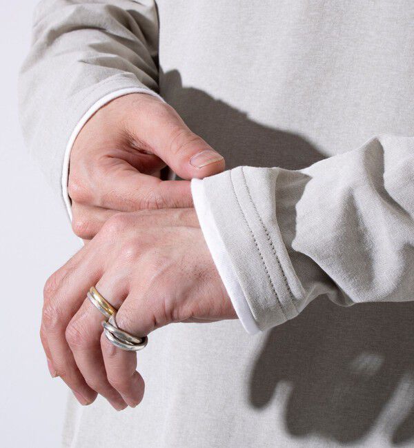 GLOSTER「【GLOSTER/グロスター】フェード加工 天竺 フェイクレイヤード ロングスリーブTシャツ ロンT」|Tシャツ・カットソー|