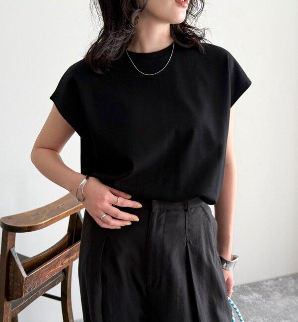 fredy emue「ポンチフレンチプルオーバーカットソー」|Tシャツ・カットソー|ブラック