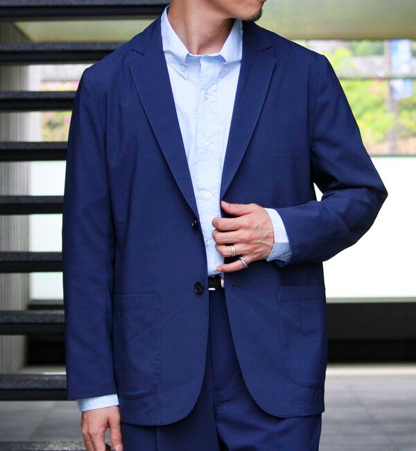 GLOSTER「【GLOSTER/グロスター】COOLMAX ポリトロテーラードジャケット イージーケア 2B」|テーラードジャケット|ブルー系その他