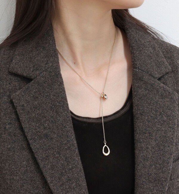 fredy emue「ドロップトップアジャストY字ネックレス」|ネックレス|ゴールド