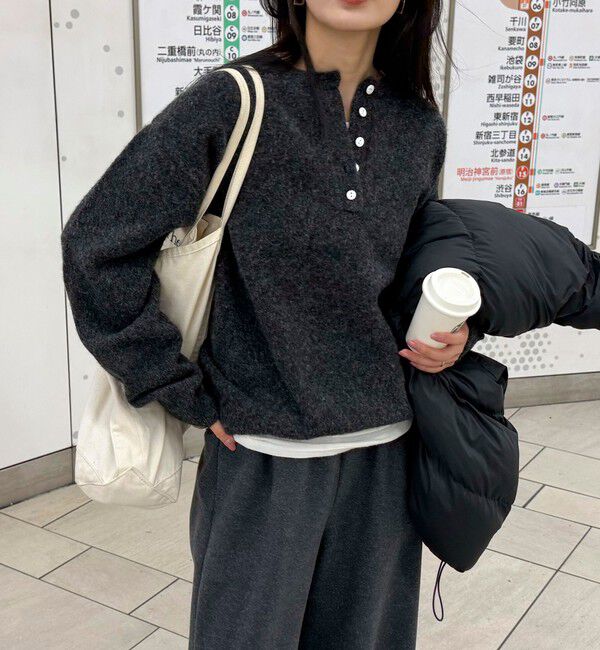 fredy emue「ヘンリーネックニットプルオーバー」|ニット・セーター|