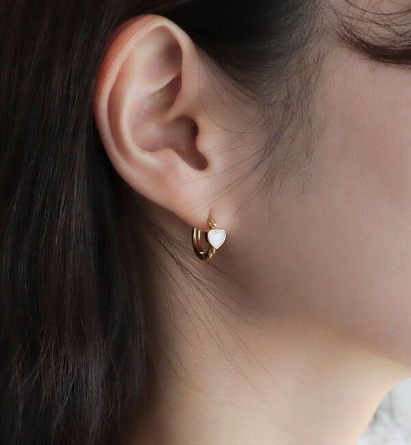 fredy emue「ステンレスハートリングピアス」|ピアス|ゴールド