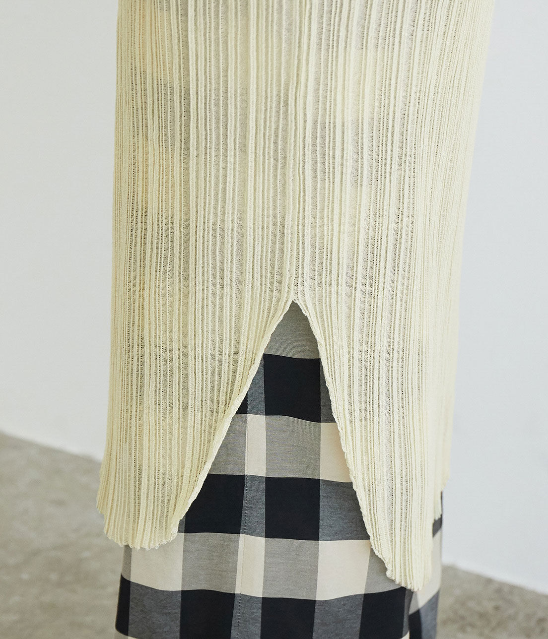 ROPE「【洗える】変形リブニットクルーネックワンピース」|ワンピース|