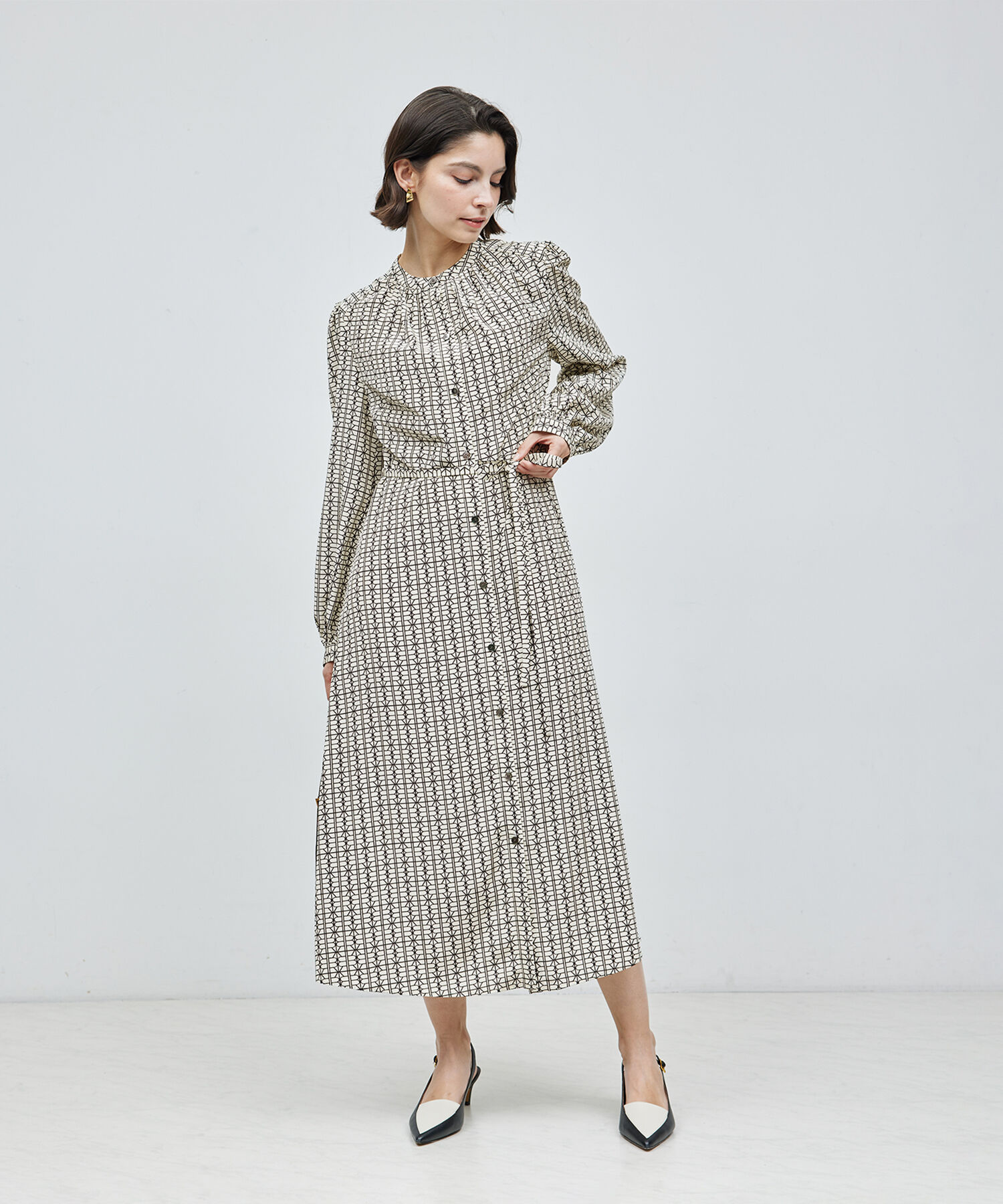 ROPE「モノグラムプリントワンピース」|ワンピース|