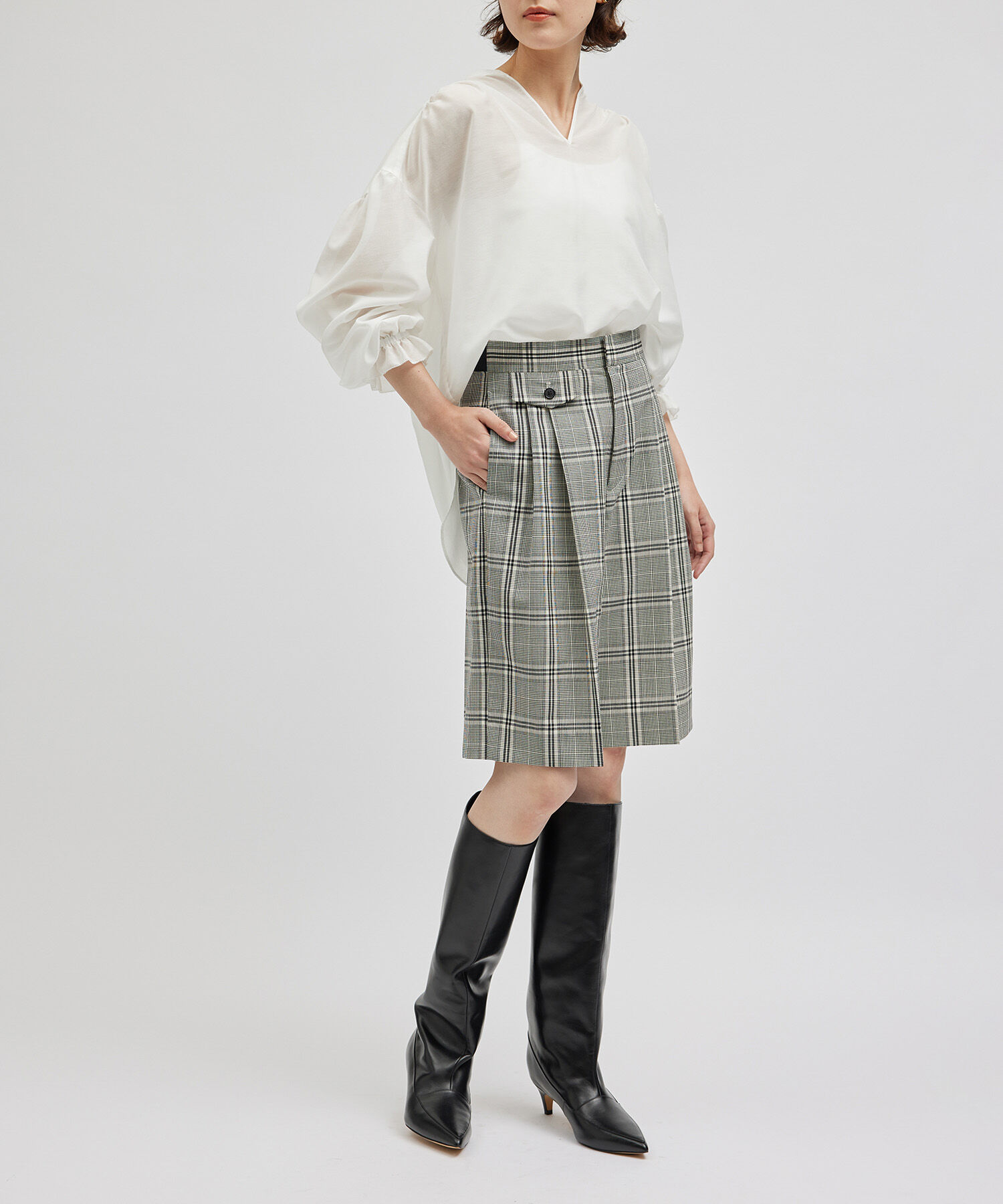 ROPE「ブライトローンギャザーブラウス」|シャツ・ブラウス|