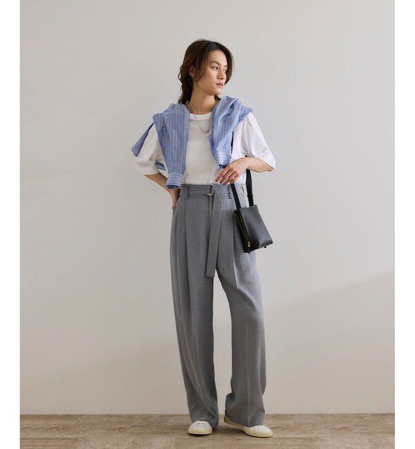 ROPE「【洗える】グレイス天竺 5分袖Tシャツ」|Tシャツ・カットソー|