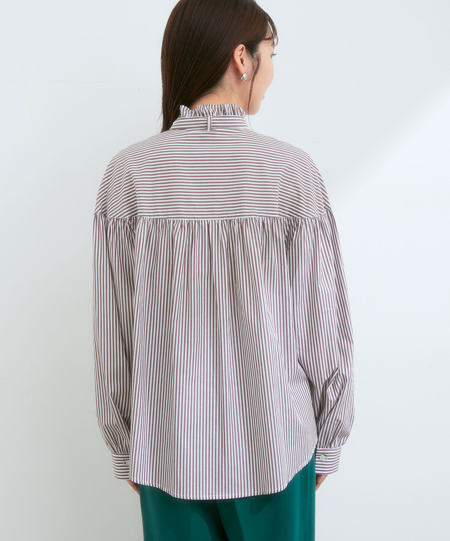 VIS「【洗える】KAMAKURA SHIRTコラボレーションフリルボウタイブラウス」|シャツ・ブラウス|