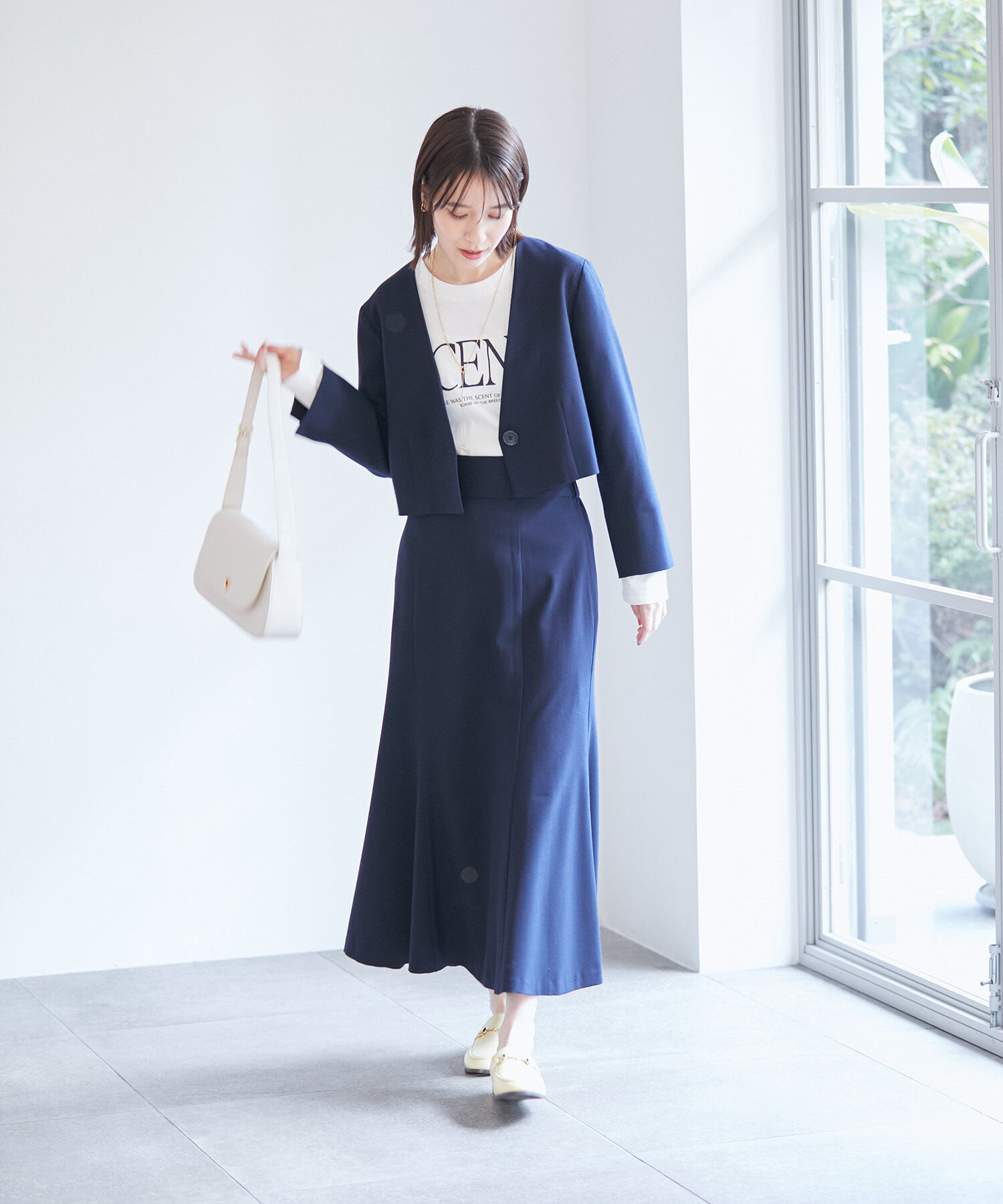 VIS「【洗える】BigロゴロングTシャツ」|Tシャツ・カットソー|