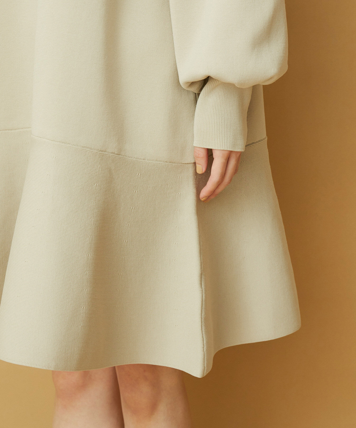 VIS「パフスリーブ切り替えミニフレアワンピース」|ワンピース|