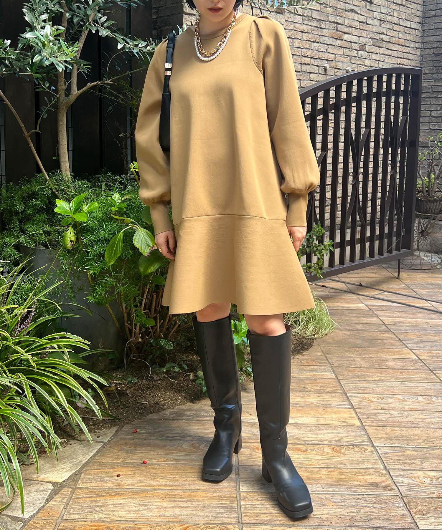 VIS「パフスリーブ切り替えミニフレアワンピース」|ワンピース|