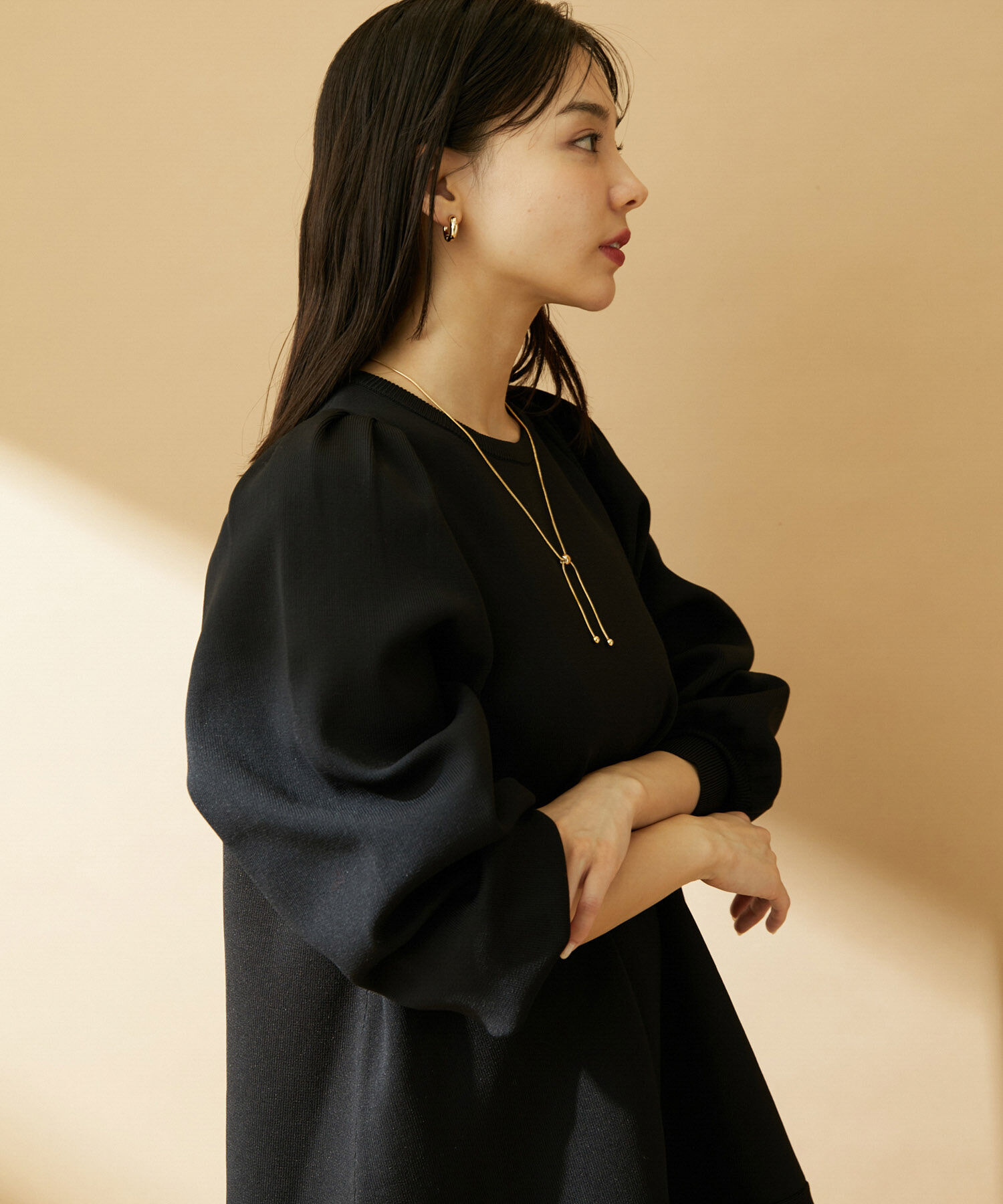 VIS「パフスリーブ切り替えミニフレアワンピース」|ワンピース|