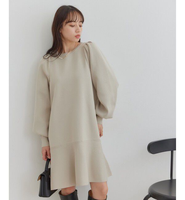 VIS「パフスリーブ切り替えミニフレアワンピース」|ワンピース|