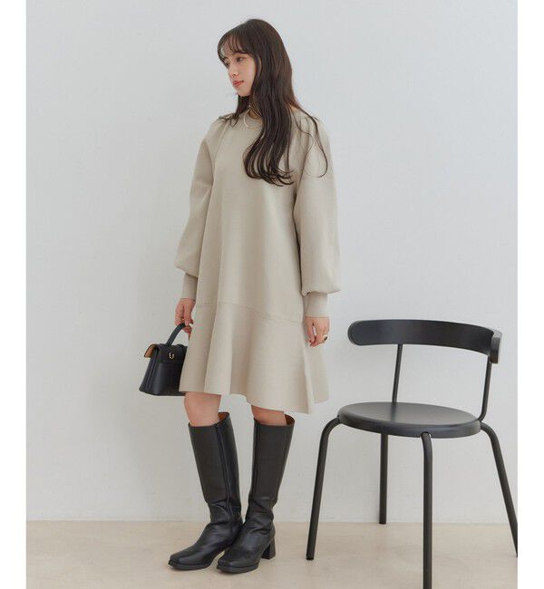 VIS「パフスリーブ切り替えミニフレアワンピース」|ワンピース|