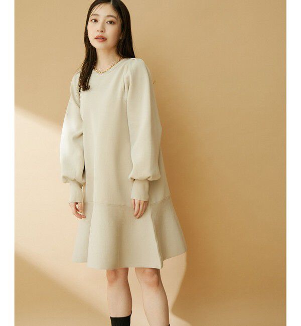 VIS「パフスリーブ切り替えミニフレアワンピース」|ワンピース|