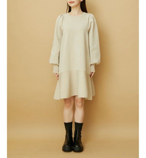 VIS「パフスリーブ切り替えミニフレアワンピース」|ワンピース|