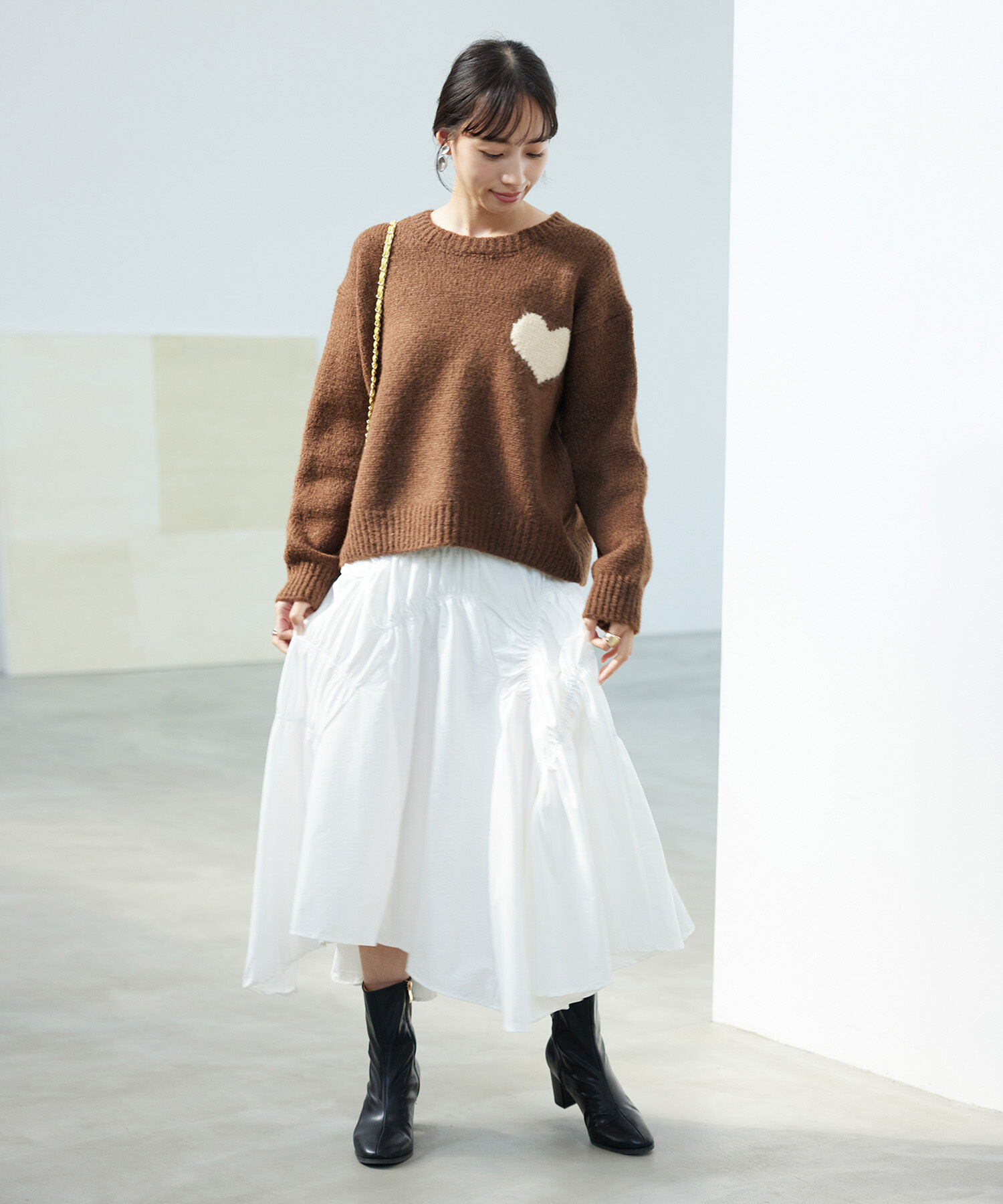 VIS「シャーリングロングスカート【WEB・アウトレット限定】」|スカート|