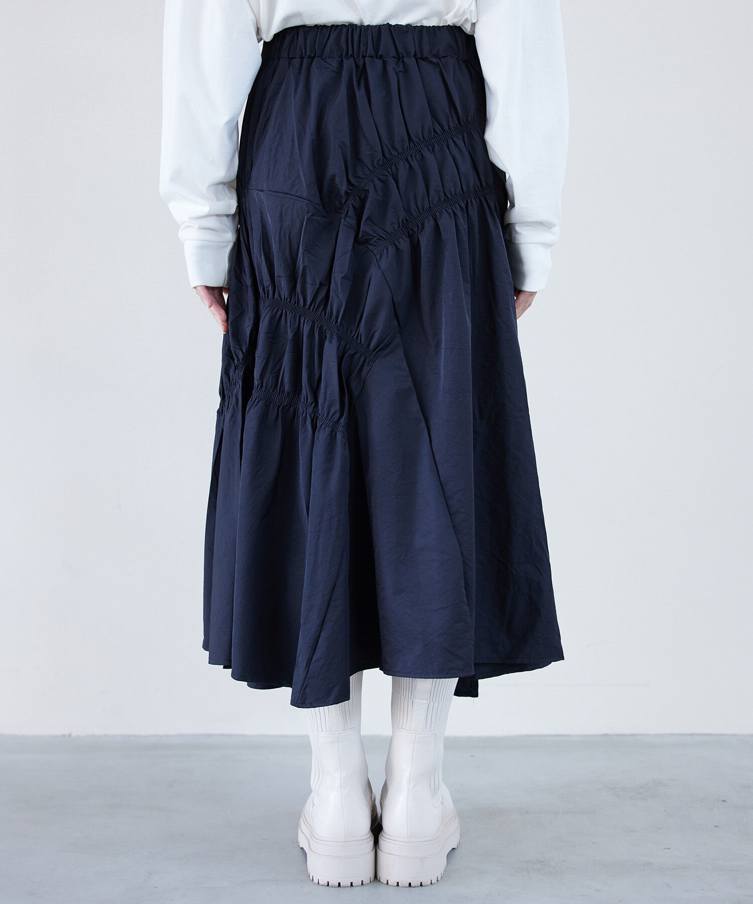 VIS「シャーリングロングスカート【WEB・アウトレット限定】」|スカート|