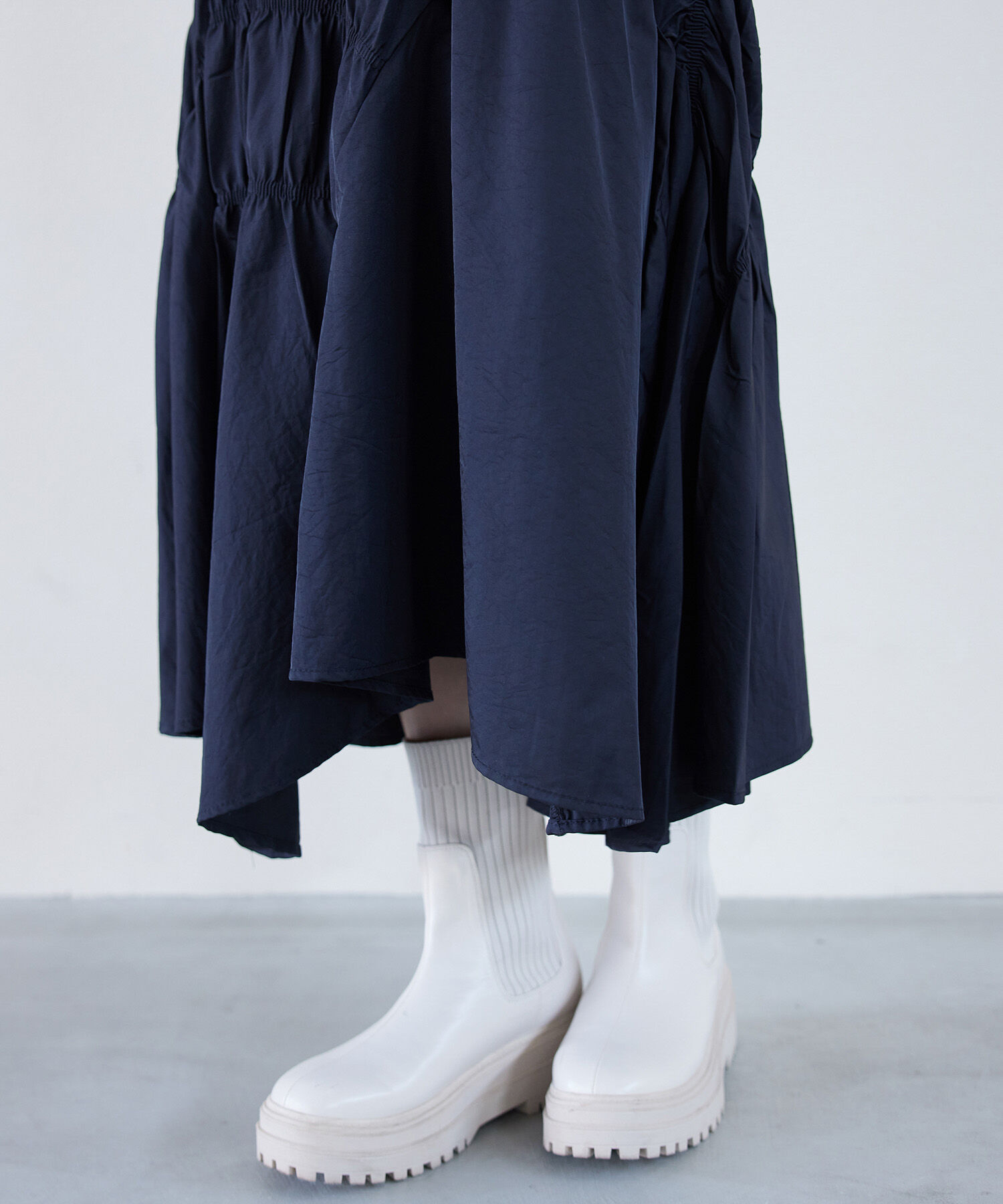 VIS「シャーリングロングスカート【WEB・アウトレット限定】」|スカート|