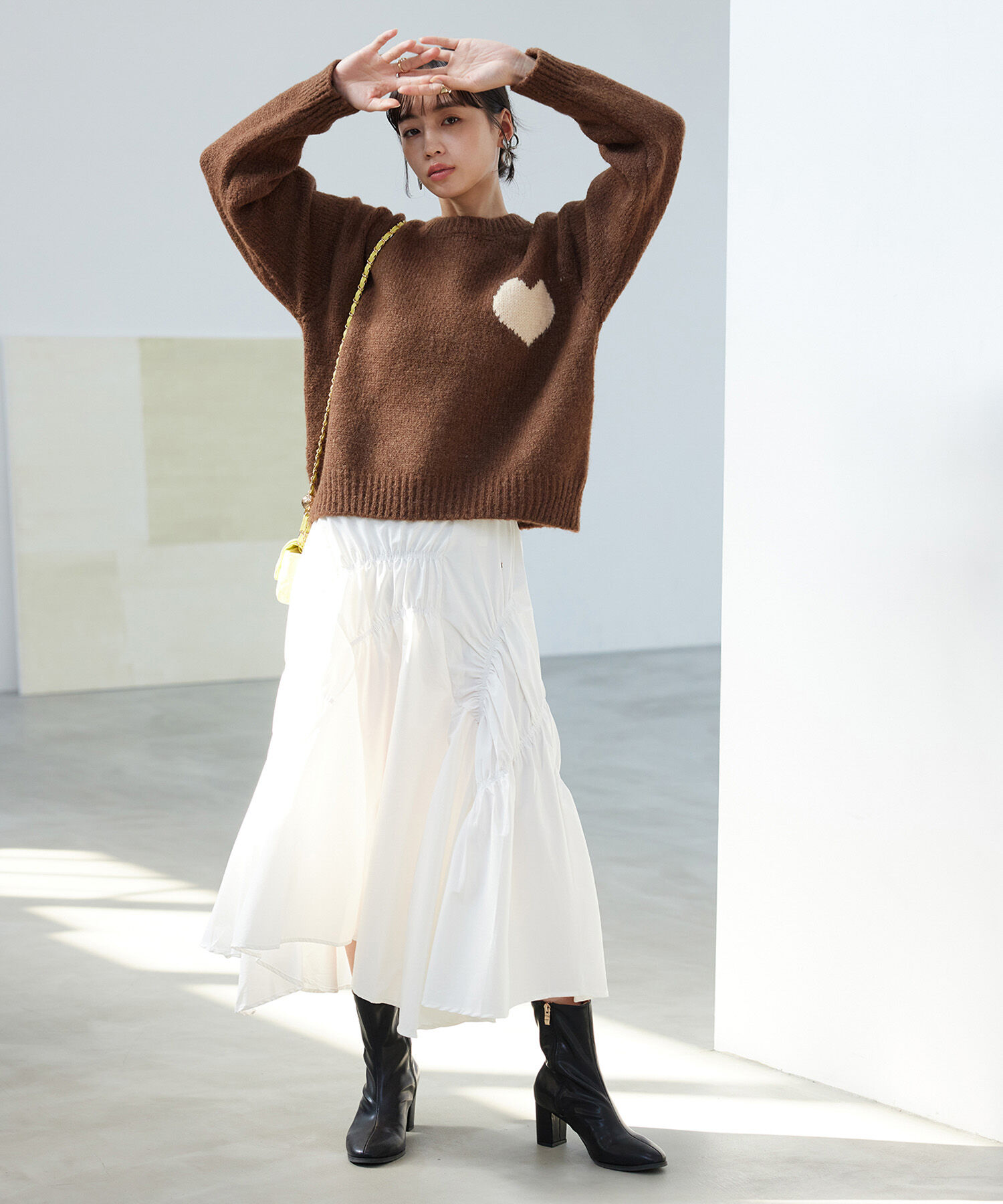 VIS「シャーリングロングスカート【WEB・アウトレット限定】」|スカート|