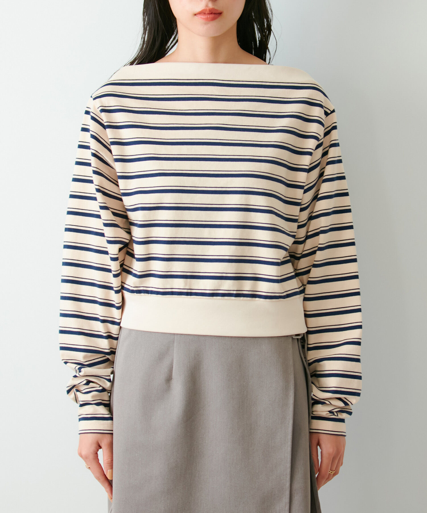 VIS「マルチボーダーオフショルトップス」|Tシャツ・カットソー|