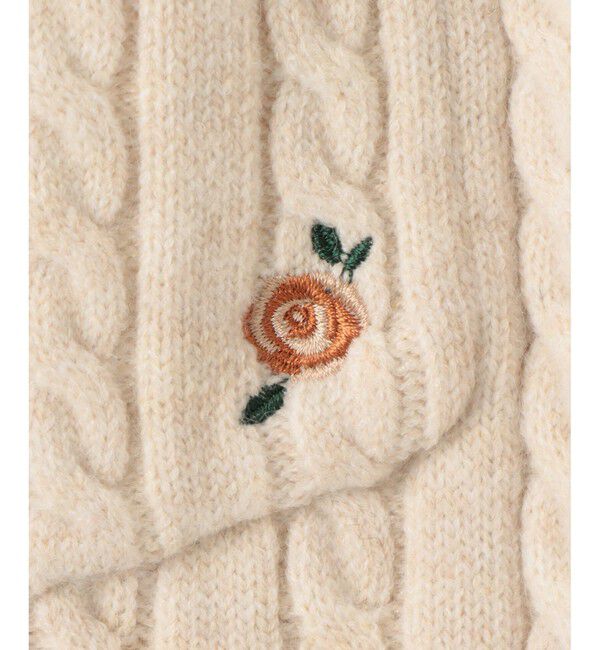 VIS「【DILIGENCE PARLOUR】VIS別注モデルローズ刺繍ポロケーブルニットスカート【セットアップ対応】」|スカート|