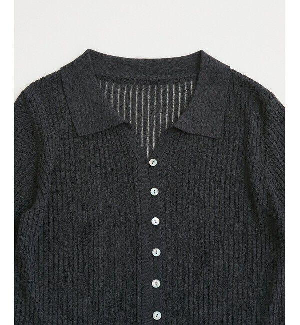VIS「半袖サマーニットポロカーディガン」|ニット・セーター|