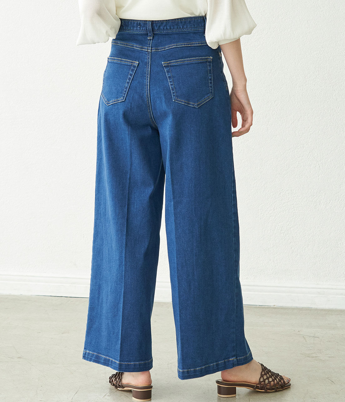 Rope&rsquo;Picnic「ストレッチデニムワイドパンツ」|デニム|