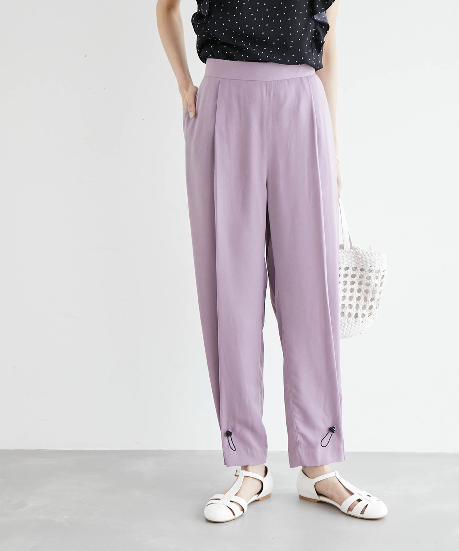 Rope&rsquo;Picnic「裾ドロストイージーパンツ」|その他|ラベンダー(52)