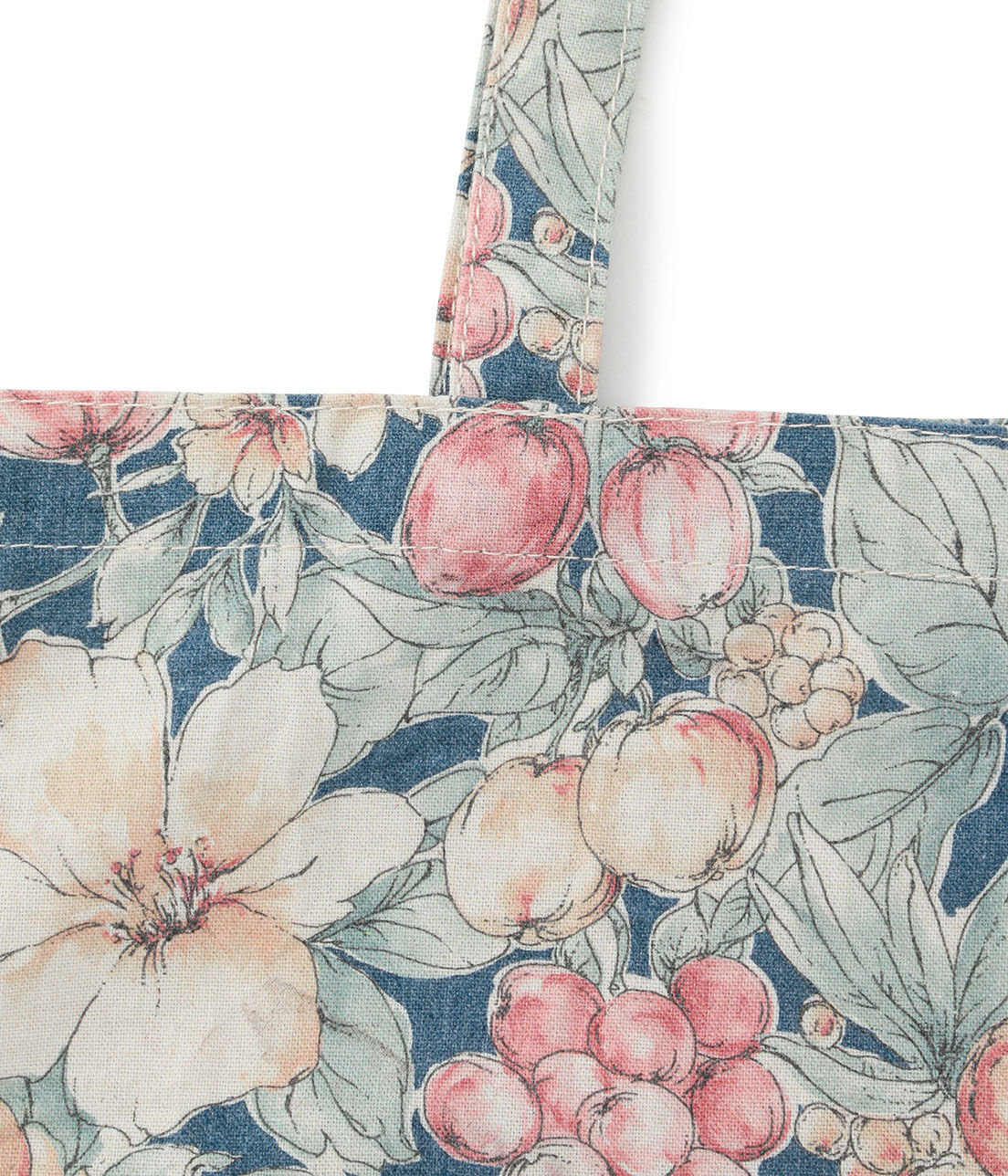 ROPE PICNIC PASSAGE「リネン混ヴィンテージライクフルーツプリントトートバッグ」|トートバッグ|