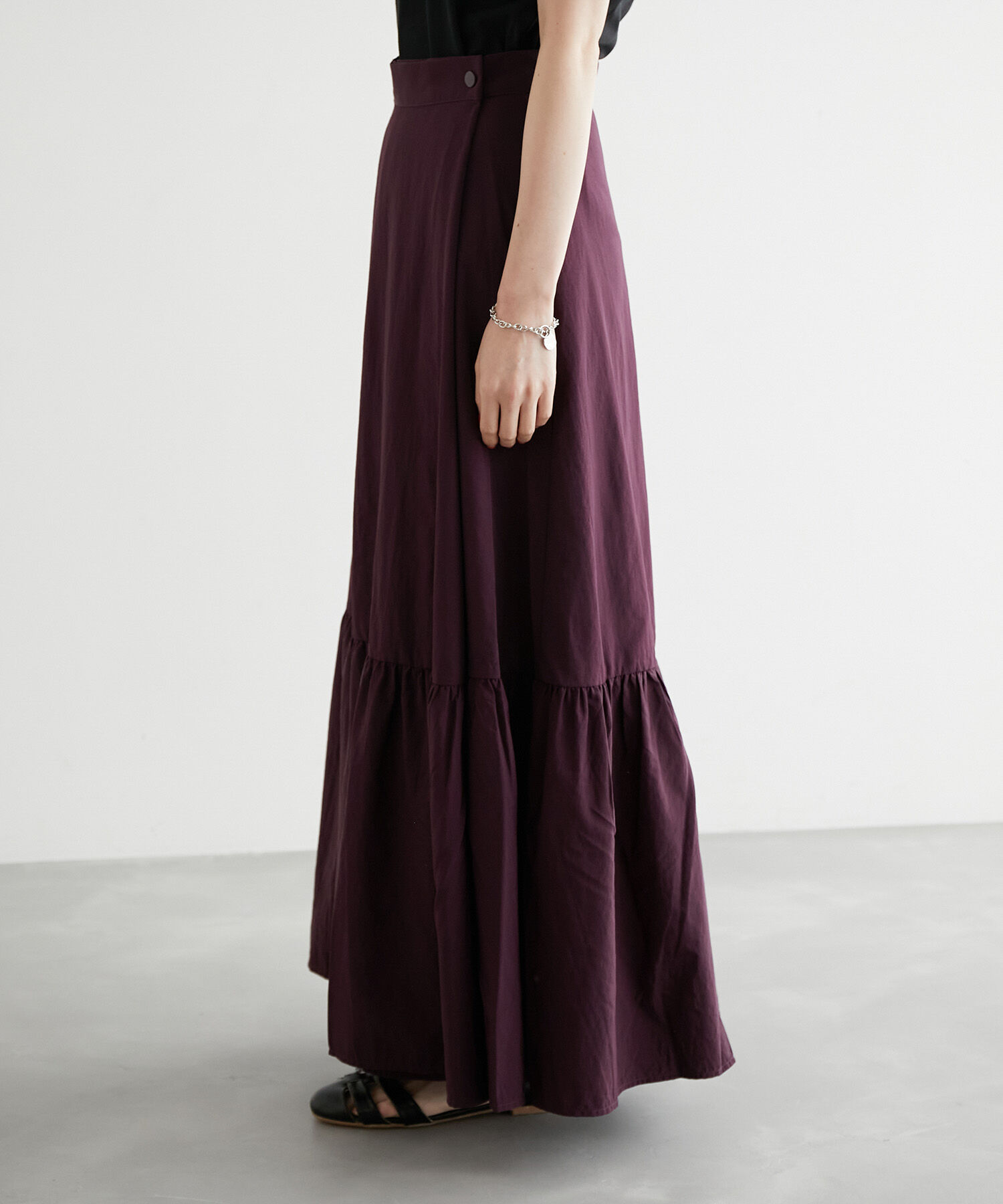 Rope&rsquo;Picnic「ラップ風タックタフタスカート」|スカート|